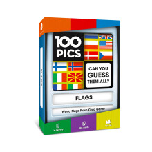 100 PICS World Flags Quiz Card Game - Educational Travel Trivia Flash Card Puzzle Games for Kids and Adults Learning Geography