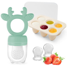 Powerwan Baby Fruit Food Feeder met ijslollyvorm Schattig tandjesspeelgoed Siliconen bijtringen voor baby's 3-12 maanden voor babyvoeding cadeau