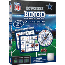 Masterpieces - Il set da gioco di calcio dei Dallas Cowboys con licenza ufficiale NFL Bingo include spinner 84 fiches personalizzate 6 carte da b