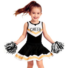CIFITERY Costume da cheerleader per ragazze Vestito da cheerleader bianco nero per bambini Rallegrarsi Halloween Dress Up Regali da cheerleader
