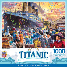 Titanic - Titanic Underway 1000-delige puzzel - Legpuzzel met levendig artwork en duurzame stukken - Leuke gezinsactiviteit, hersenuitdaging en educa