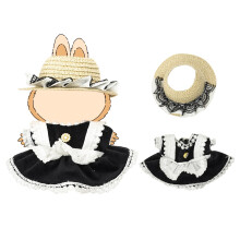 Kleidung für 17-cm-Puppen (KEINE Puppe), Outfit mit Accessoires, Anzug, niedliches, stilvolles Anziehset, Dienstmädchen-Outfit