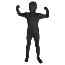 Morphsuits Costume body nero per bambini Costume da ombra Costume intero nero per bambini Halloween X-Large