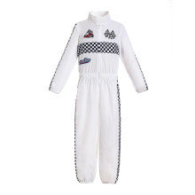 B?rn Racerbil Driver Kostume Drenge Piger Racing Halloween Leg Rolle Dress Up Racer Jumpsuit 2 ?r Hvid