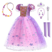 Fishkidtail Lilla kjoler Prinsesse kostume piger kjole op til f?dselsdagsfest juletema outfit tilbeh?r.