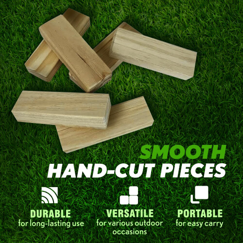 Yard Games Giant Tumbling Timbers | Tumbling Tower Stacking Game with 56 pieces 2