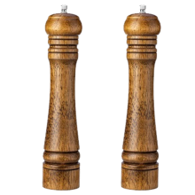 Charmerende saltkværn. Elegant peberkværn. Naturlig egetræsmateriale. Keramisk kværnkerne for ensartet kværning. Retro-stil træpeberkværn. 2