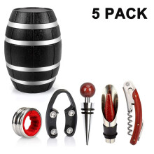 Ensemble de 5 outils de bar pour ouvre-bouteille à vin, tire-bouchon élégant en acier inoxydable avec fermeture magnétique, coffret cadeau inclus