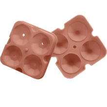 Cubitos de hielo de fácil desmolde, que se derriten lentamente y tienen una textura transparente. Aptos para bebidas, cócteles y postres. Bandeja