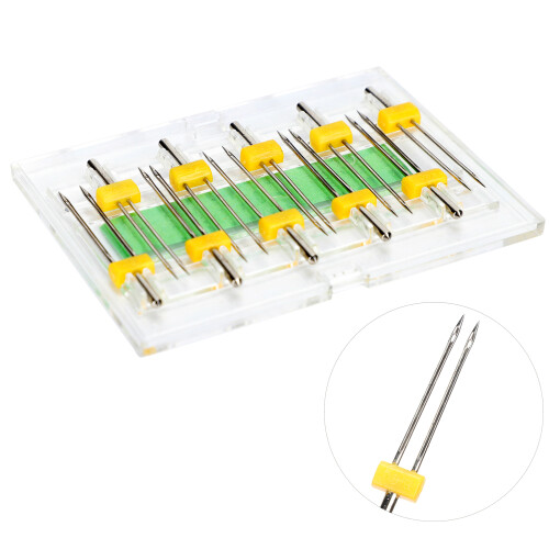 10Pcs Double Pins for Sewing Machines with Convenient Plastic Box 2