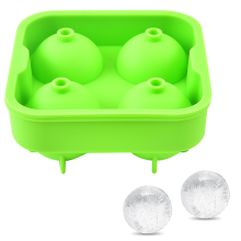 Silikon isbollsmaskin, långsamt smältande isbollar för oavbruten smak, 4-hålsform perfekt för whisky och cocktails, BPA-fria material, dis