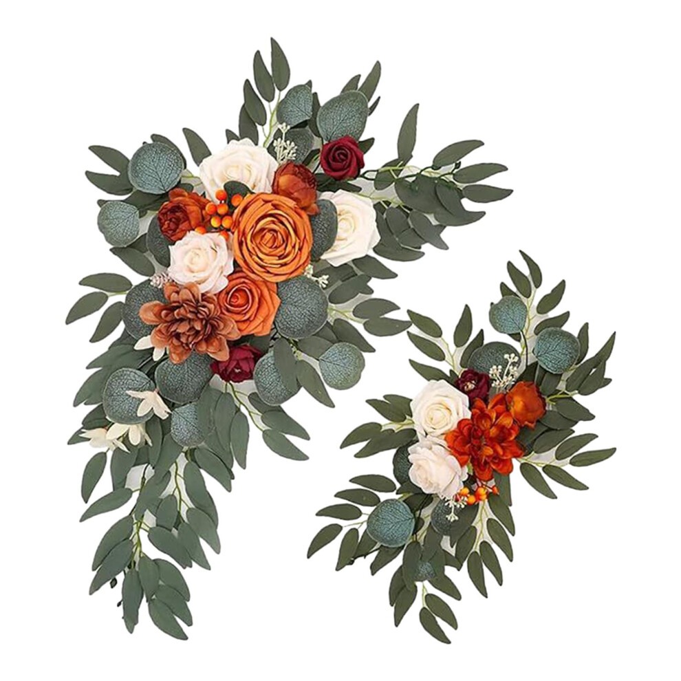 (Style C) 2pieces Unique Handcrafted Floral Swag Exquisite Rustic For Wedding-image-OPC-PMXBNSK-NEW