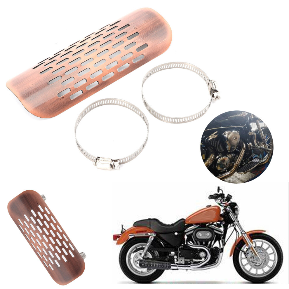 Universal Rose Heat Shield Cover For Motorcycle Exhaust Muffler Guard Gold 8441360205582