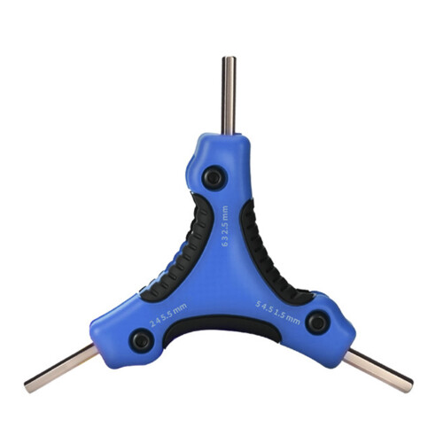 Multiple Size Hex Key Wrenches Carbon Steel Body Nonslip-Blue