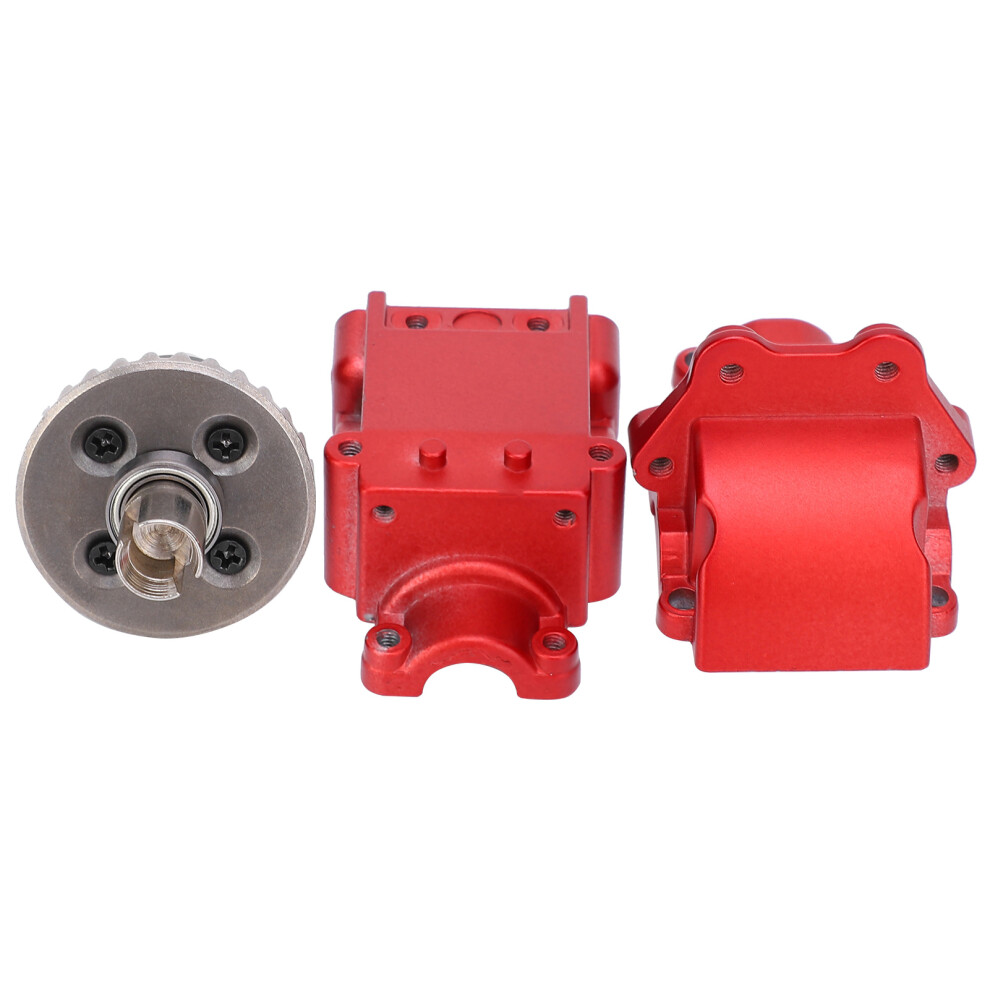 Upgrade Rc Car: Metal Differential & Gear Box Set For Wltoys 144001 Red 7891360205395
