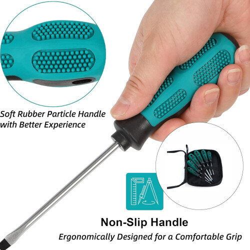 Flat & Slotted Bit Screwdriver Strong Magnetic-8 piece set 1