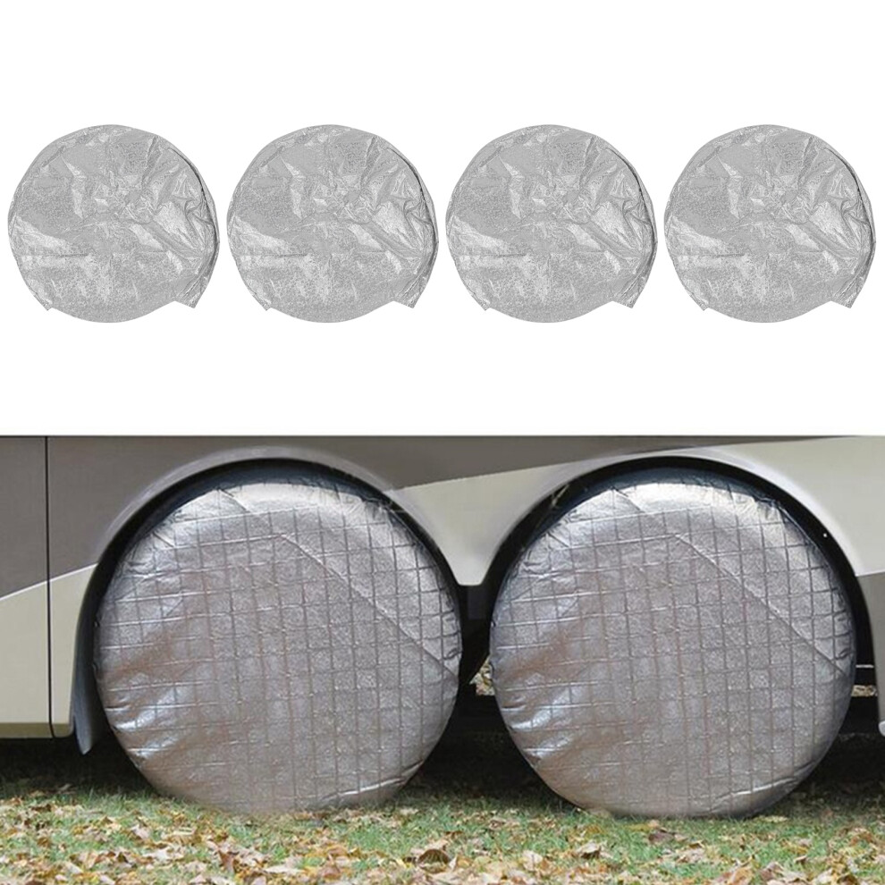 Aluminum Film Tire Covers 4Pcs 27-29In Uv Protection For Cars Rvs 8461360205962