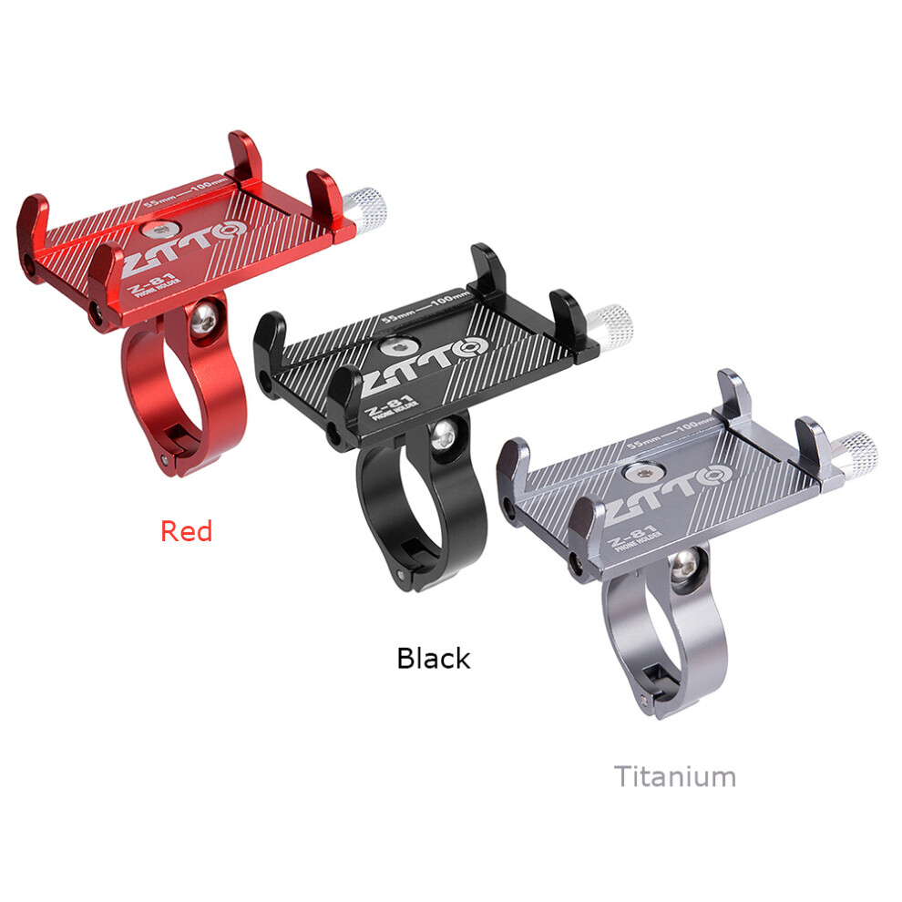 Aluminum Alloy Bicycle Phone Mount for 55-100mm Handlebar in Black, Red, Titanium-image-OPC-PMXC2ND-NEW