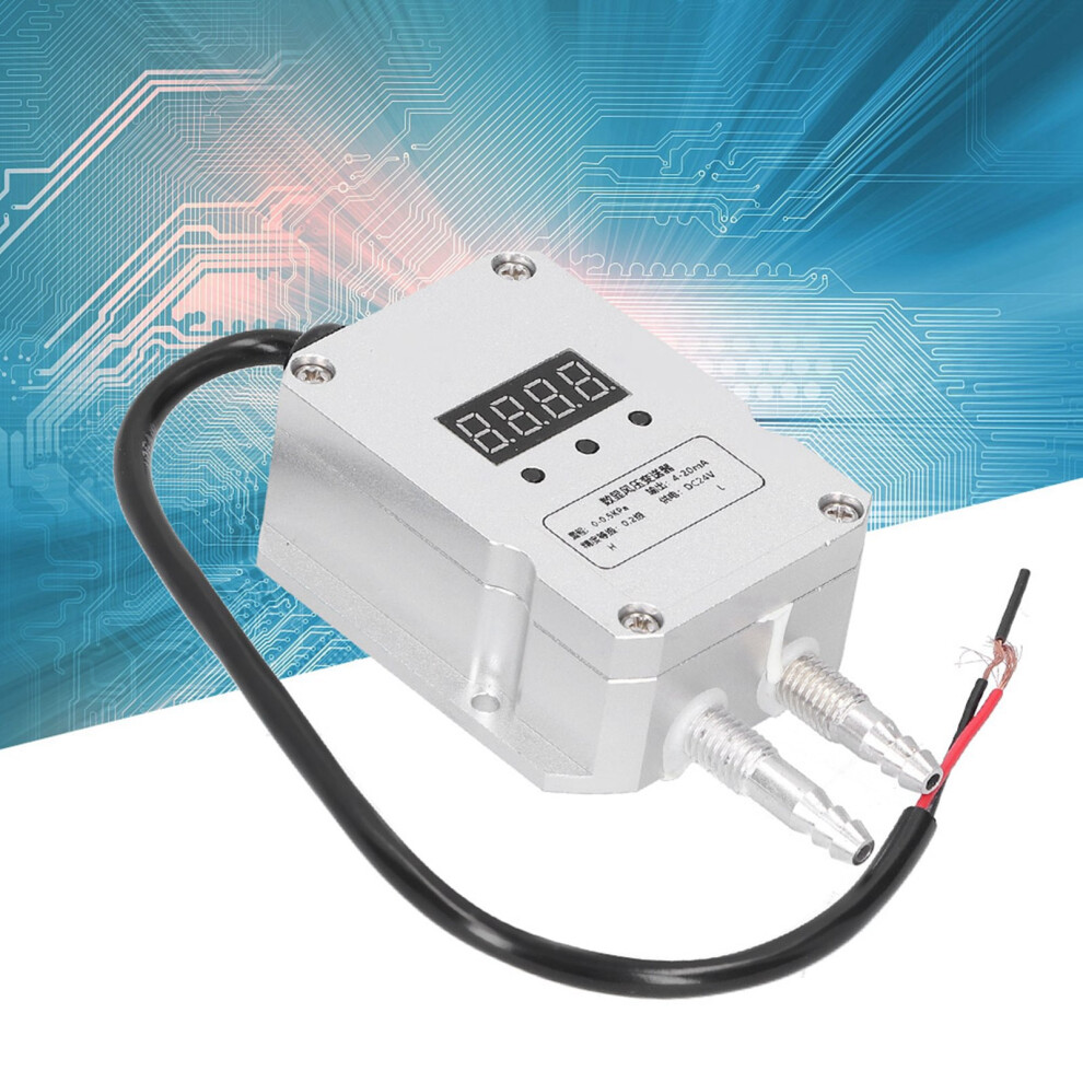 Air Flow Pressure Sensor 0Â0.5Kpa Digital Display Silver 4Â20Ma Dc24v 6911360212351