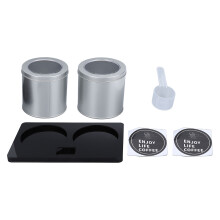 Bote de té de hojalata con tapa de rosca y cuchara de acero inoxidable. Recipiente hermético para almacenar café, té a granel y especias. Tapa
