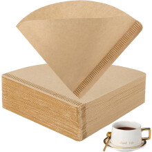Fijn papier met uniforme dikte, milieuvriendelijk, gemaakt in de VS voor een pure koffiesmaak, V-vormig ontwerp. Filters voor 2-4 kopjes, geschikt