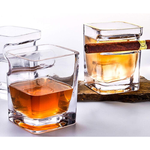 Ποτήρι πούρου Twist Whiskey, υψηλής ποιότητας ποτήρι χωρίς μόλυβδο, μοναδικό τετράγωνο 2
