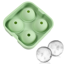 Forma de gelo flexível de silicone para bolas, ideal para coquetéis com sabor de uísque, com tampa empilhável para armazenamento eficiente no