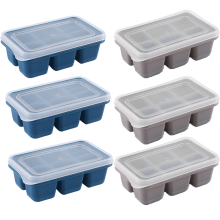 BPA-frie isbitformer for whiskycocktails, silikonisbitbrett med tettsittende lokk, non-stick design, stablebare, fleksible isbitbrett, enkel å vri og