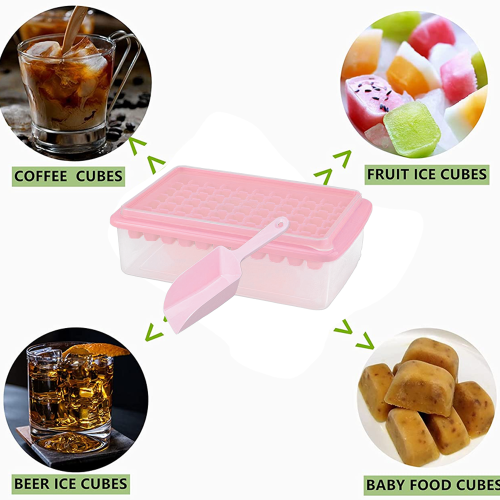 Space-saving Ice Cube Tray, Bpa Free Stackable Design With Easy Release, Flexible Durable Plastic, Ice Storage Container For Freezer, Food Grade Mater 2