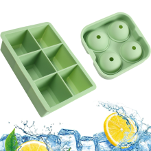 Formas de gelo de silicone de qualidade alimentar com tampas removíveis, reutilizáveis e livres de BPA, para cubos de gelo que derretem lentamente.