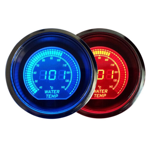 Universal 52mm Water Temp Gauge for EVO Series with Sensor Blue/Red Backlit 1