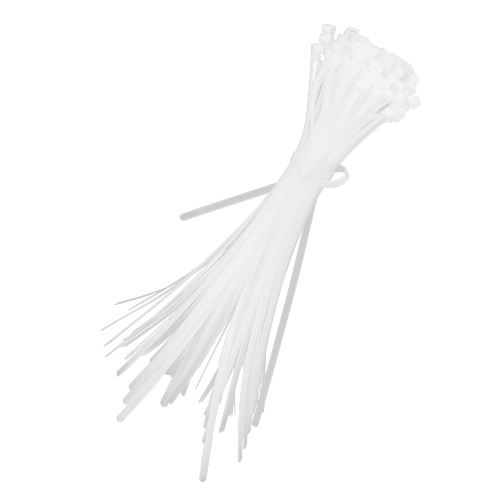 100Pcs Cable Ties Nylon Wraps 8X400mm Thick Thin White 9311360219270