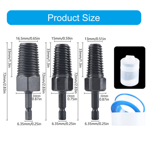 Quick Removal Broken Nut Screw Extractor for 1/2 3/4 1 Inch 2