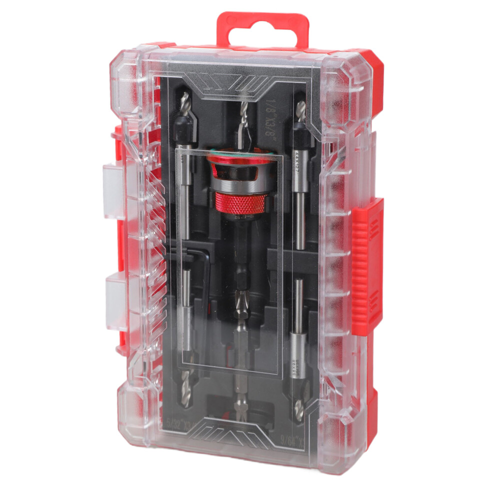Woodworking Limit Countersink Drill Nonslip 1/4Inch-Red 7696000237800