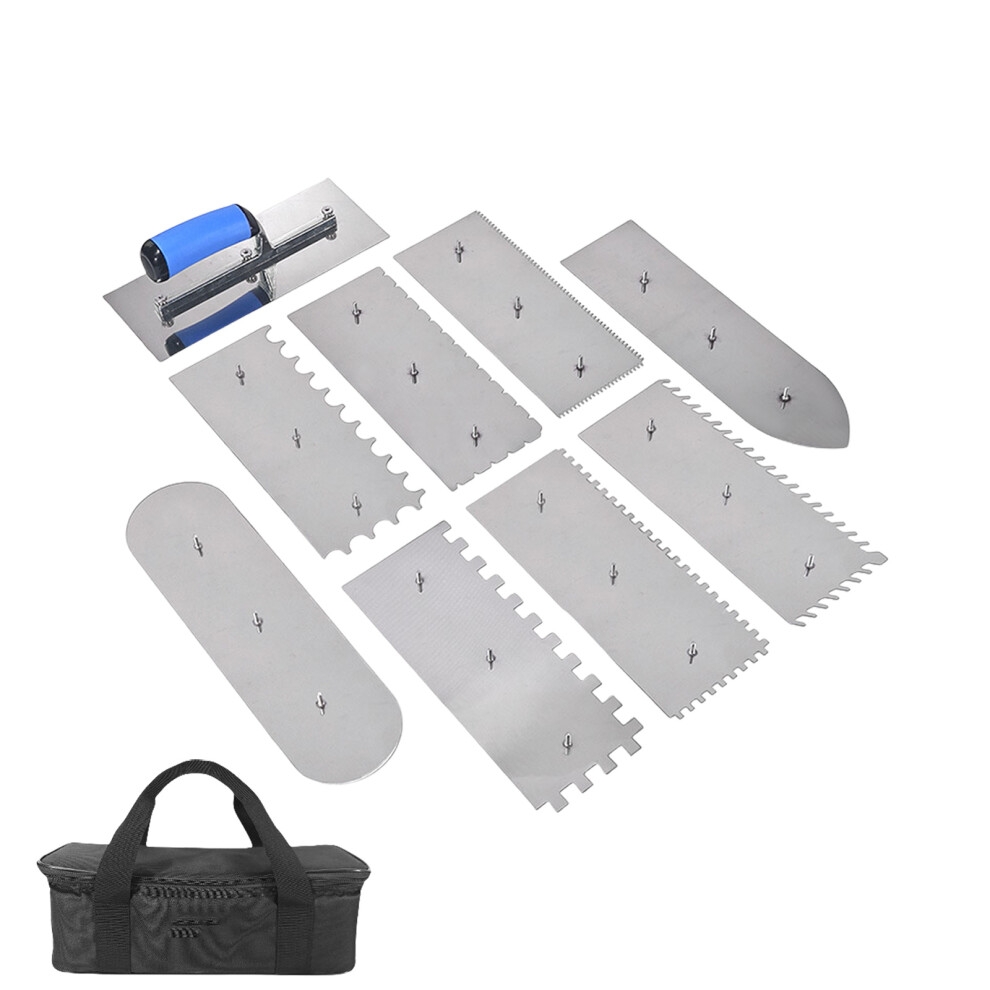 9Pcs Interchangeable Trowel Stainless Steel Plastering Trowel 7696000238234