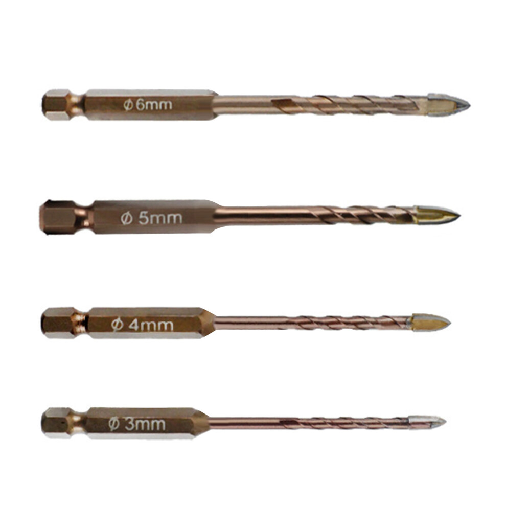 4Pcs Antislip Hexagonal Grip Drill Bit Set Twist Drill Bit For 7696000238753