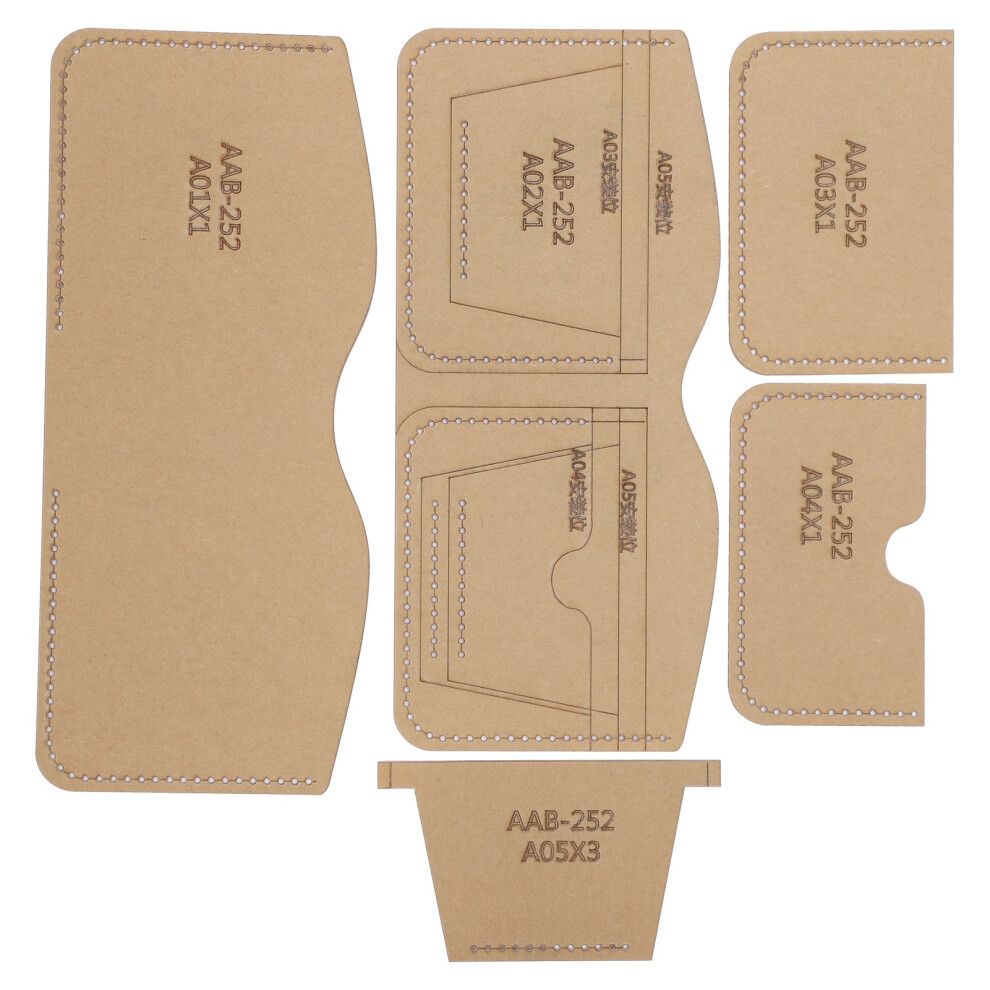 5Pcs Acrylic Wallet Pattern Templates For Leather Craft - Sizes Included 4611360220166