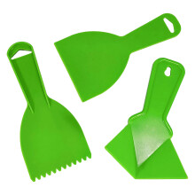 3Piece Plastic Putty Scraper and Tooth Notched Spatula Corner