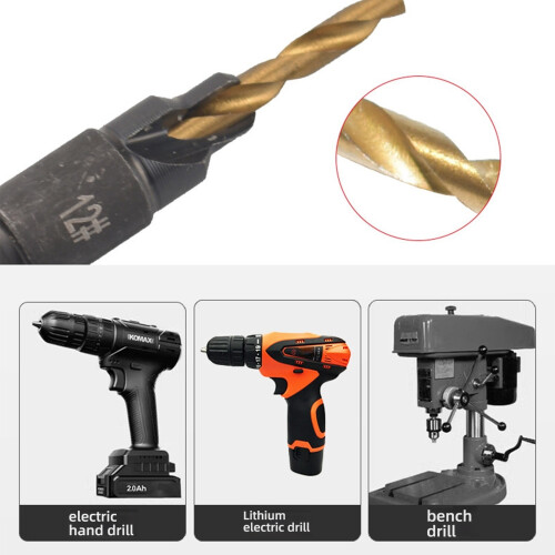 Multi Purpose 5 Piece Drill Bit Kit Hex Shank-Titanium plating 1