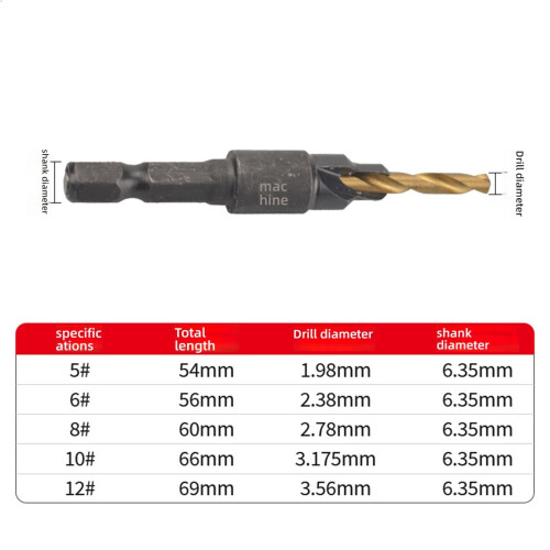 Multi Purpose 5 Piece Drill Bit Kit Hex Shank-Titanium plating 2