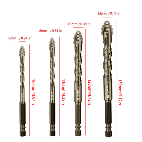 Four Flute Sawtooth Eccentric Drill Bit Multifunction Four-10mm 1