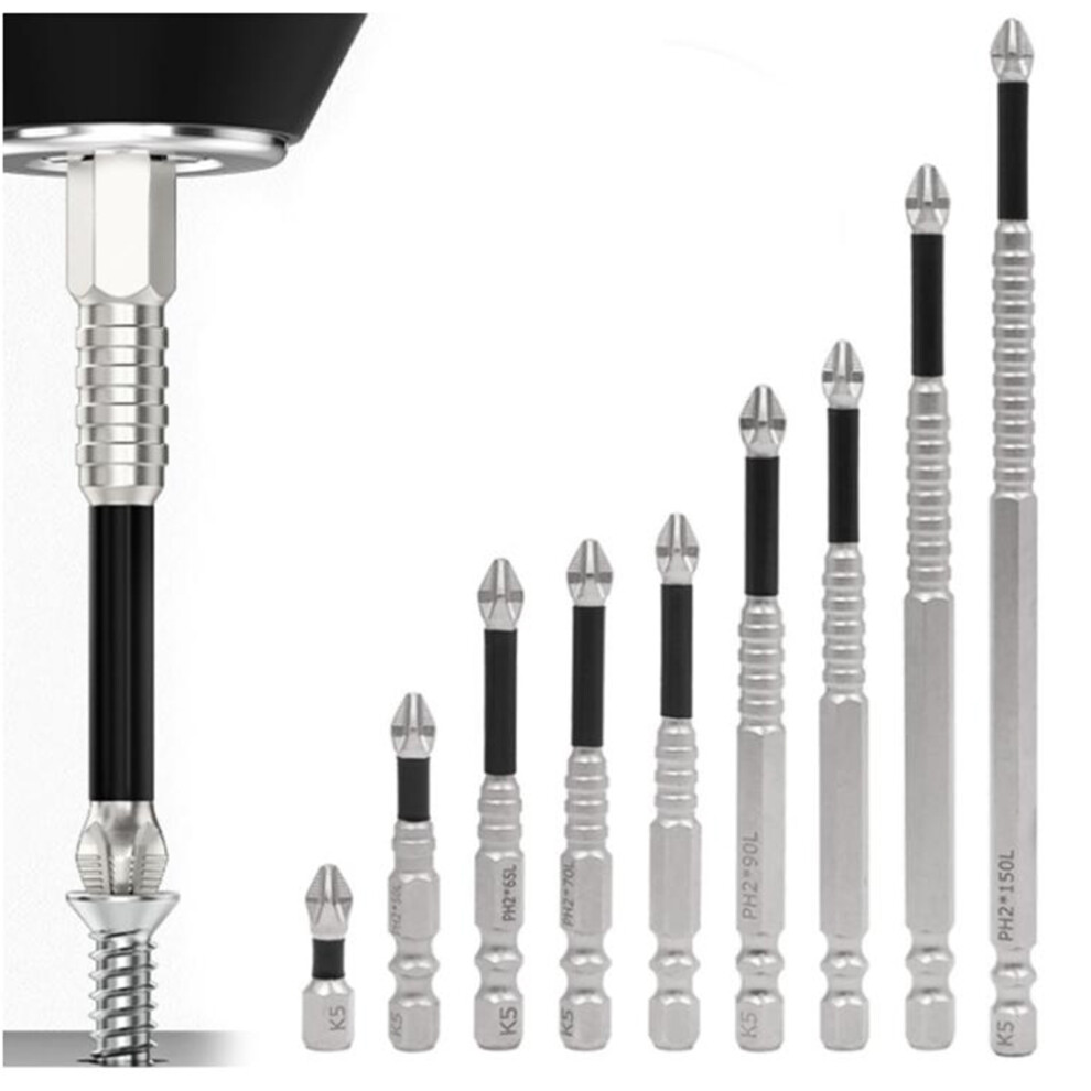 9Pcs Magnetic Impact Screwdriver Bit Set Antislip Screw 7696000241401