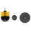 Powerful Drill Brush Floor & Tile Scrubber Set Nylon Material Yellow Handle 7