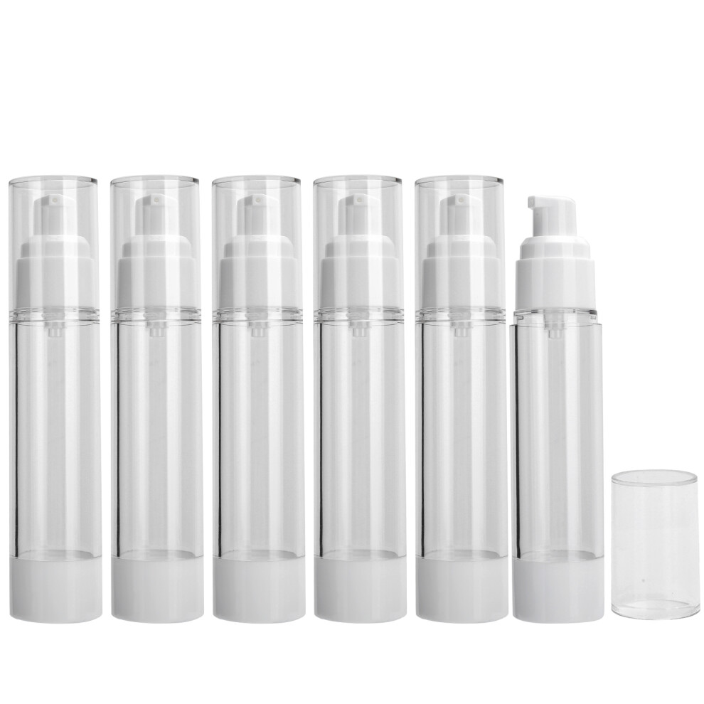 Empty 50ml Plastic Refillable Lotion Dispenser Vacuum Pump Bottle - Transparent