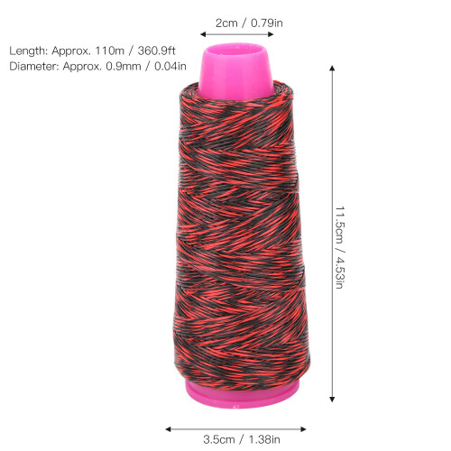 110m Archery Bowstring Thread 1600D Fiber Strong & Lightweight - Black Red 2