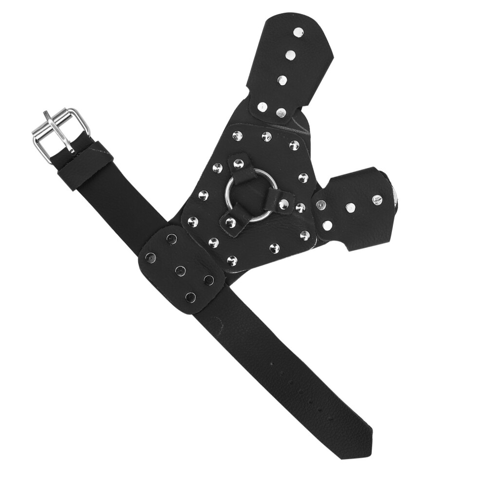 Fishing Handguard Wrist Bracer Gray PU Leather & Steel 28cm-image-OPC-PMXCXDV-NEW