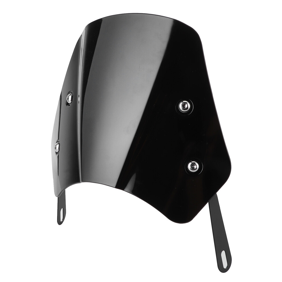 Motorcycle Windshield 5-7In Wind Deflector Screen With Mounting Bracket Black 7901360225412