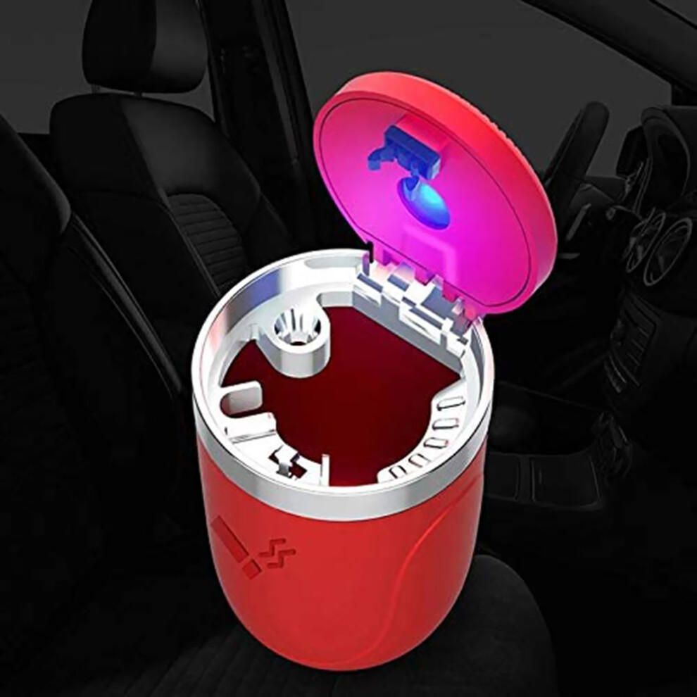 Car Cigarette Ashtray With Led Lid Cover Fireproof Lining Light 3381360225836