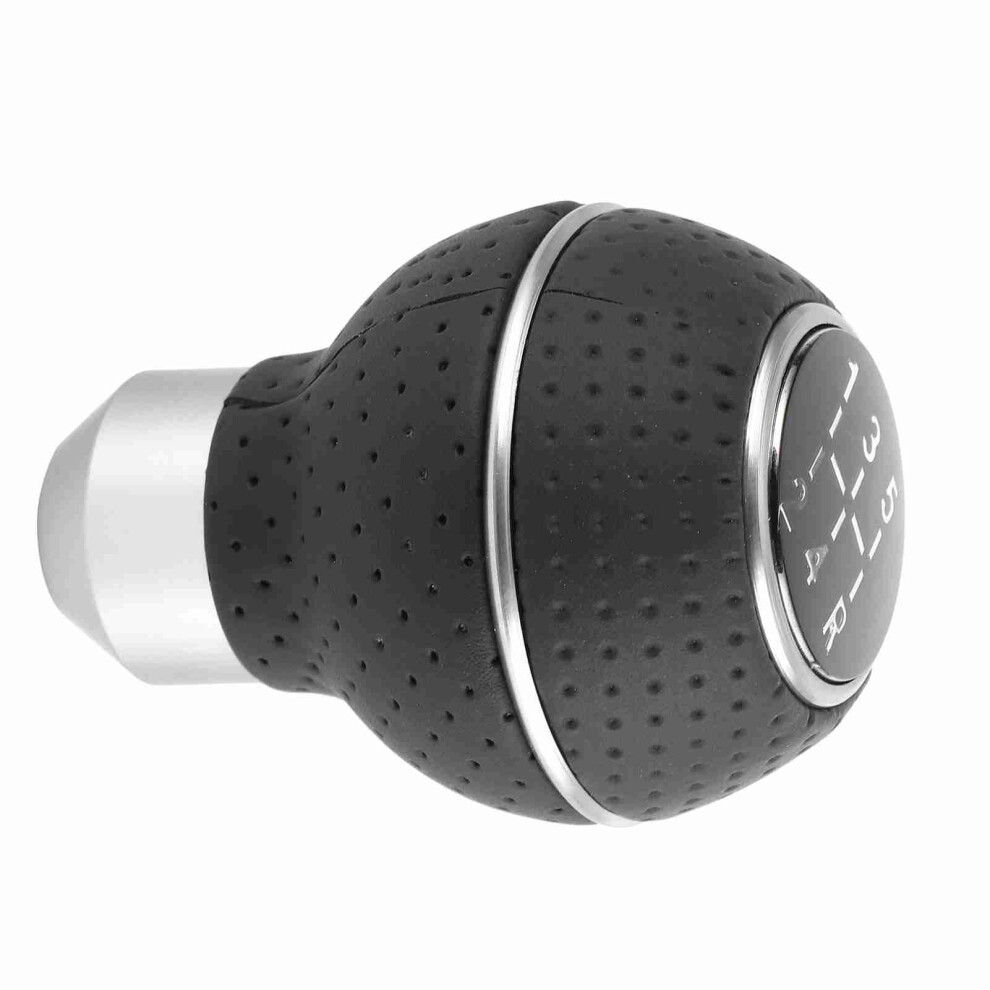 Automobile Gear Shift Knob Aluminium Alloy Leather 5-Speed Manual Black 6911360227416