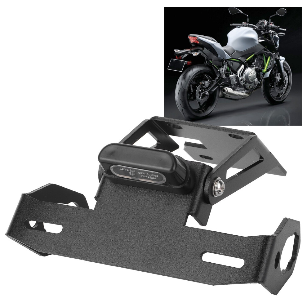 Aluminum License Plate Holder With Led For Kawasaki Z 650/Ninja 650 2017-2018 Light/Black 8701360228159